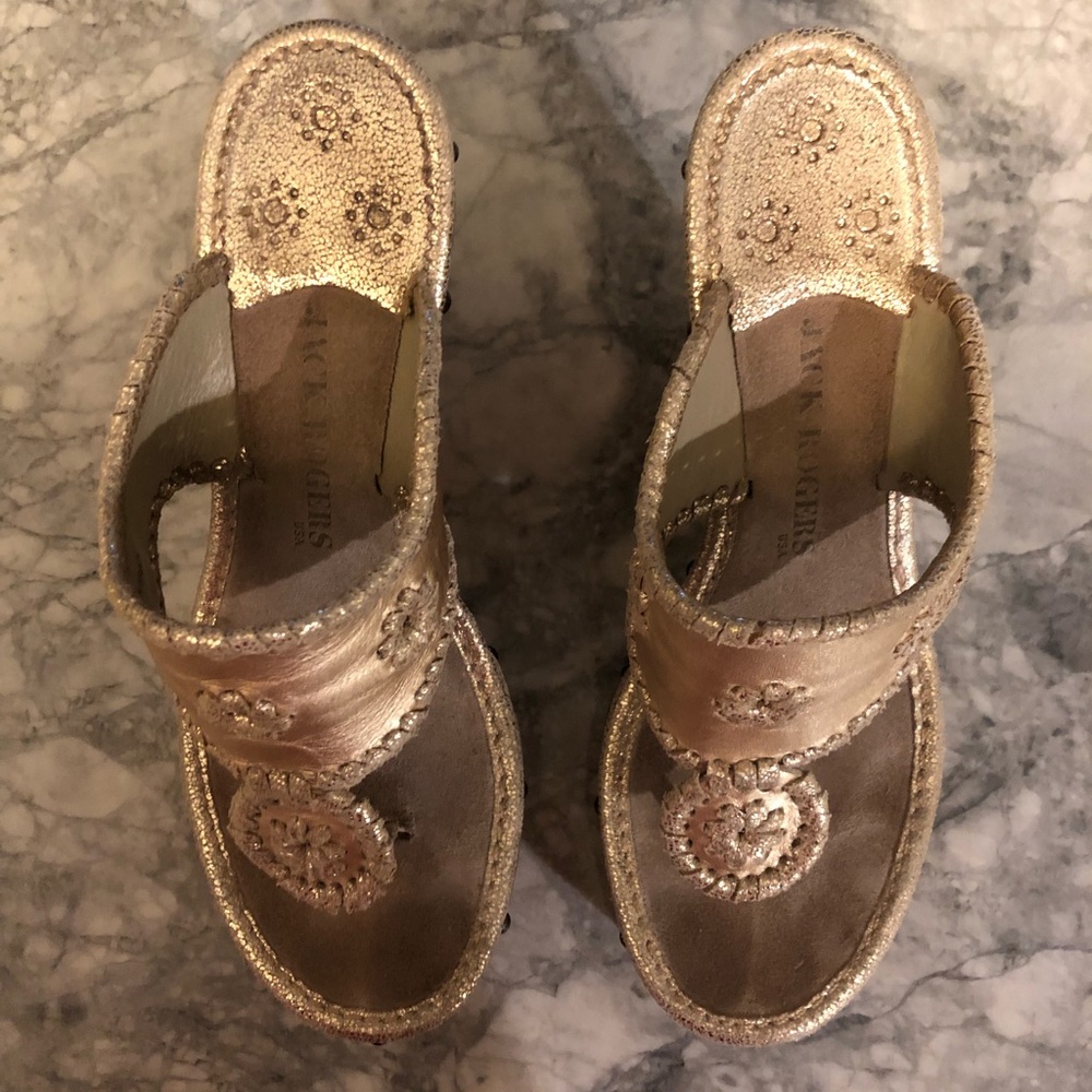 Jack Rogers Gold Wedges- size 8.5